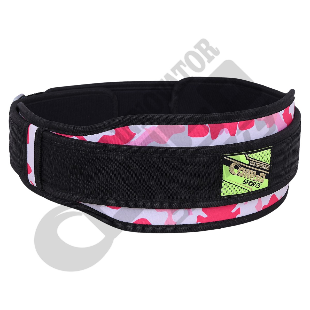  Sublimated Pink Camouflaged Weightlifting, CrossFit neoprene belt with dual back support in Gym Training for Men.
